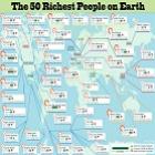 Mapa das pessoas mais ricas do planeta