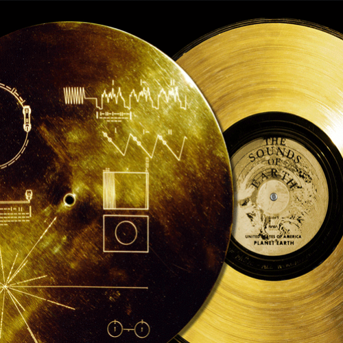 Os discos dourados das Voyagers.