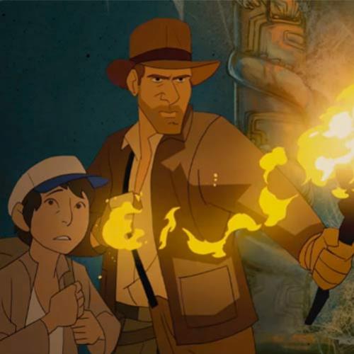 Versão animada de Harrison Ford no curta The Adventures of Indiana Jon