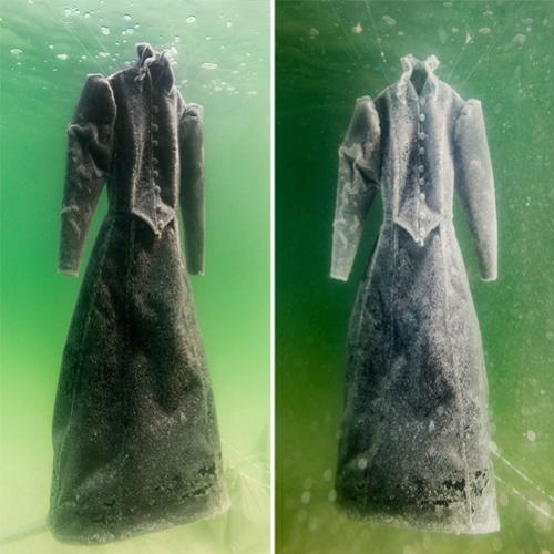 Artista deixa vestido no mar morto por 2 meses, veja o que aconteceu