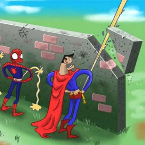 Super-heróis em dez cartuns