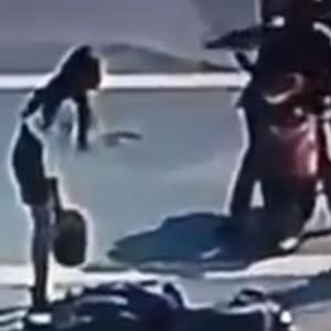 Mulher é agredida na China após batida de moto
