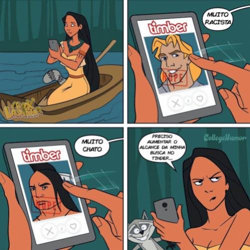 E se as princesas da Disney usassem o Tinder?