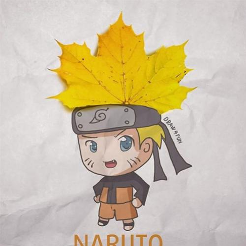 Ilustrações de Naruto com itens do dia a dia