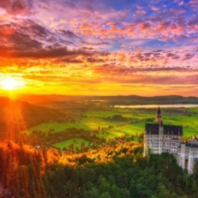 O magnífico castelo de Neuschwanstein, na Alemanha