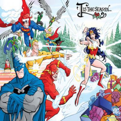 Cartão de Natal da Liga da Justiça!