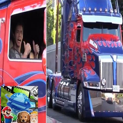 Pegadinha do caminhão Transformer: Optimus Prime
