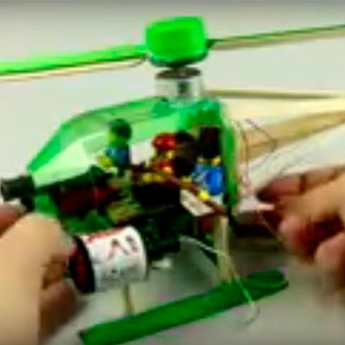 Como fazer um helicóptero elétrico com garrafa pet