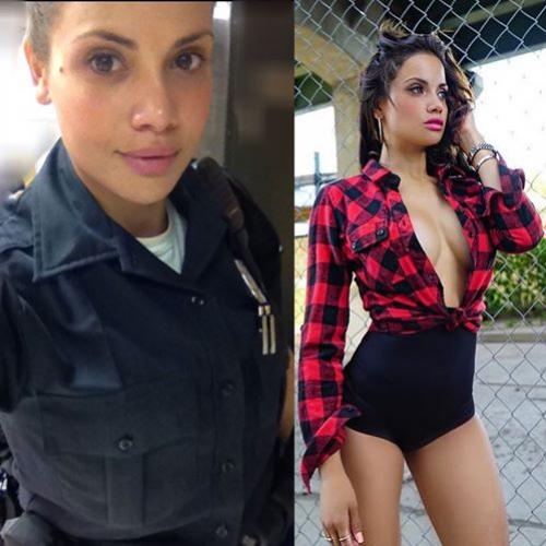 Ela é policial e modelo de lingerie e biquínis