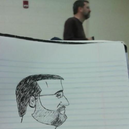 Aluno se sente entediado em sala e desenha professor em várias situaçõ