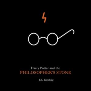 Capas minimalistas dos livros da saga Harry Potter