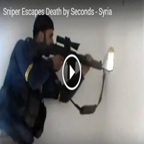 Sniper escapa da morte por segundos na Síria