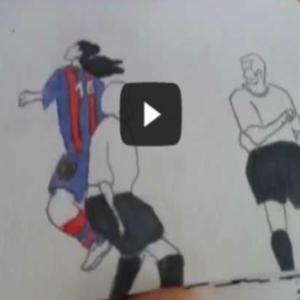 Ronaldinho Gaúcho em blocos de papel (desenho – flipbook)