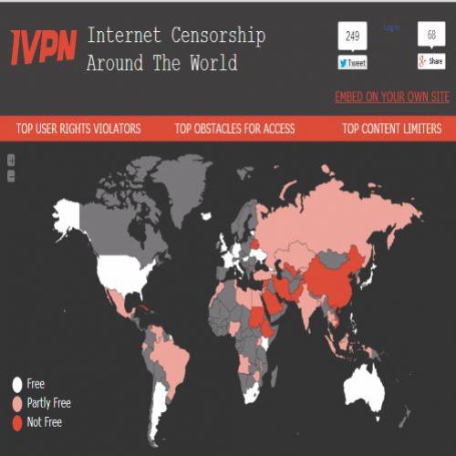 Mapa interativo mostra a censura na internet ao redor do mundo