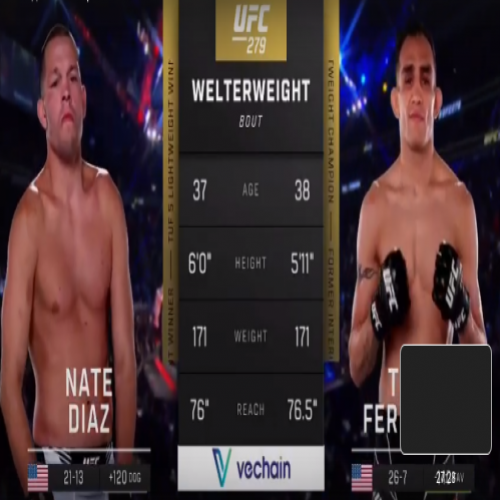 Assistir vídeo luta completa UFC 279 Nate Diaz vs Tony Ferguson