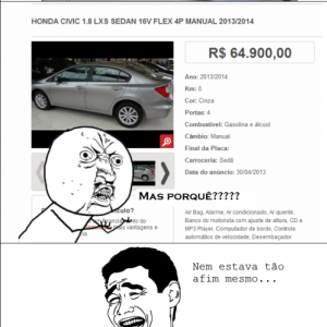 Tentando comprar um carro no Brazil.