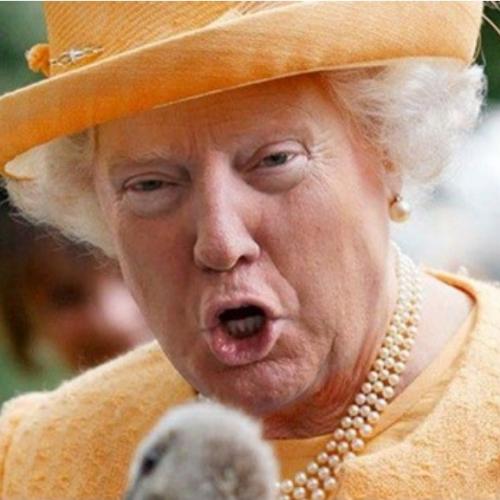 20 fotos que misturam Trump e a Rainha da Inglaterra