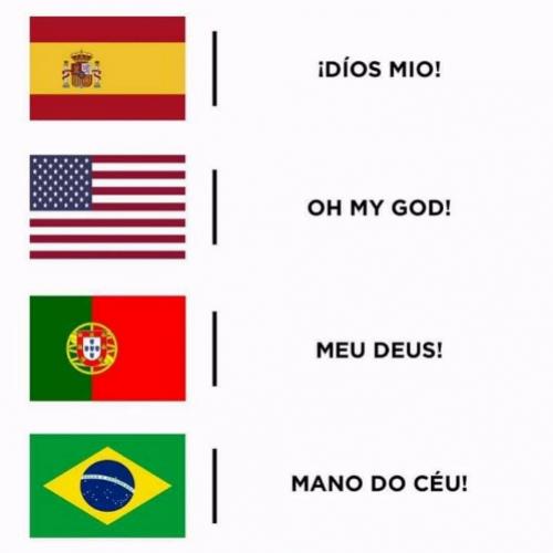 Expressões em 3 línguas e em brasileirês
