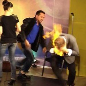 Mágico tem rosto queimado durante programa na República Dominicana