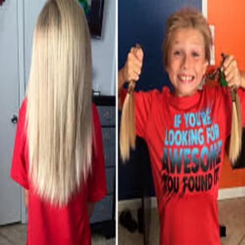 Garoto de 8 anos deixou seu cabelo crescer para doá-lo a crianças com 