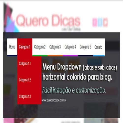 Menu Personalizado Drop-down colorido para blog