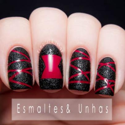 Tutorial Unhas 2014 - Nail Art Black And Pink 
