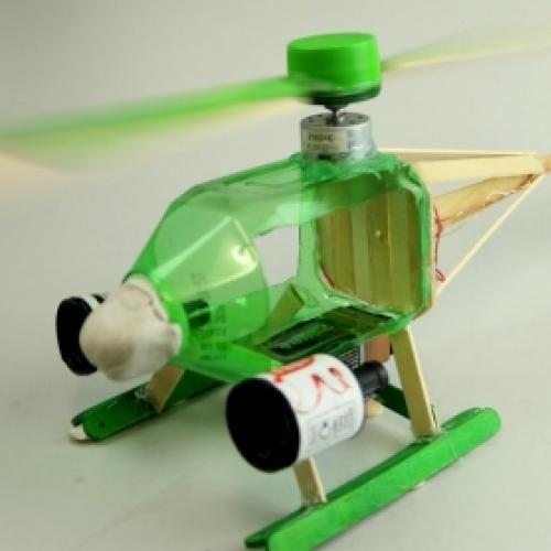 Como fazer um helicóptero eléctrico com garrafa PET