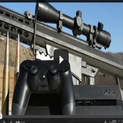 Homem destrói PS4 com rifle .50 e grava vídeo a 50.000 frames segundos