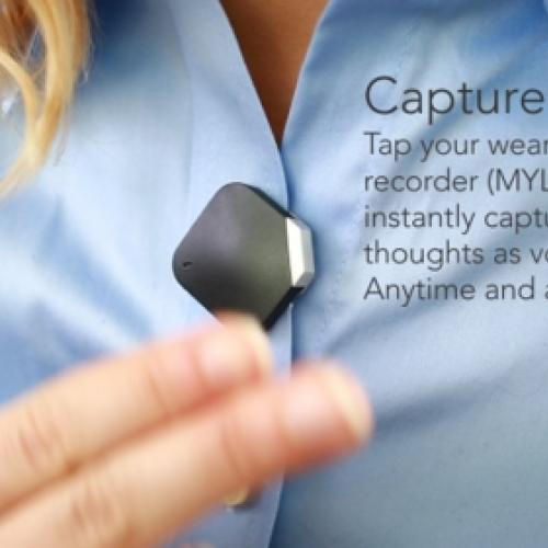O gravador de voz ativado pelo toque Myle TAP converte seus pensamento