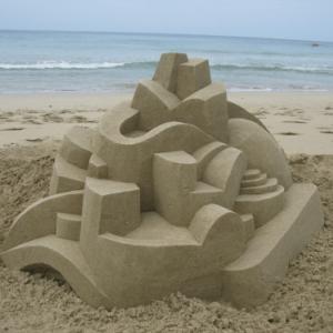 Esculturas geométricas de areia por Calvin Seibert