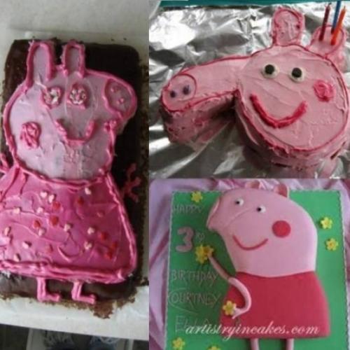Os piores bolos caseiros da Peppa Pig. Seus filhos não merecem isso.  