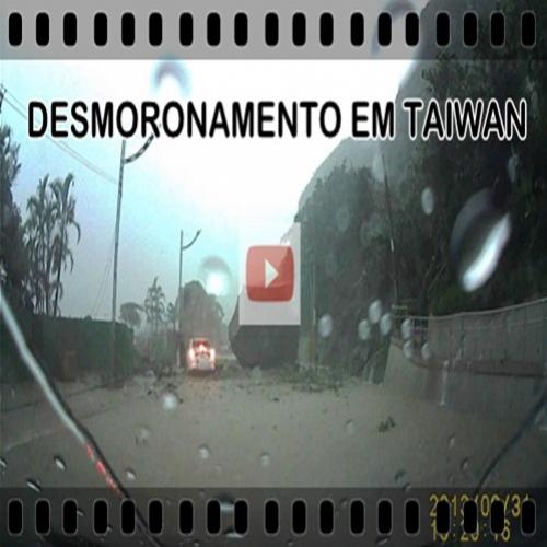 Incrível! Câmera flagra desmoronamento em estrada de Taiwan