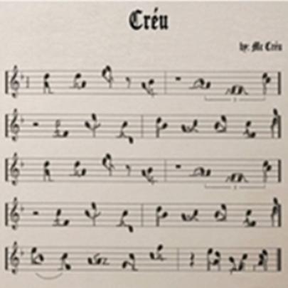 Confira a partitura da música créu