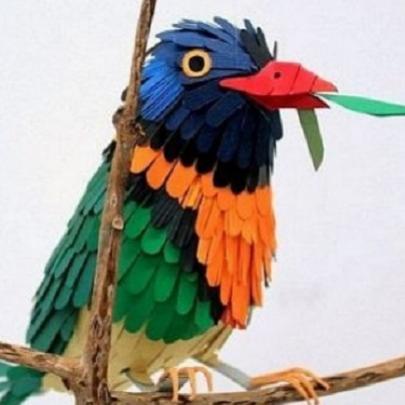 24 Lindos pássaros feitos de papel