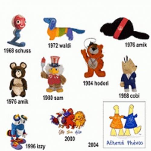 Quais foram os Mascotes das Olimpíadas de 1972 a 2012?