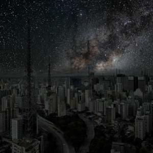 Noites de grandes cidades sem luz e poluição