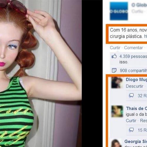 Barbie humana é zuada no facebook