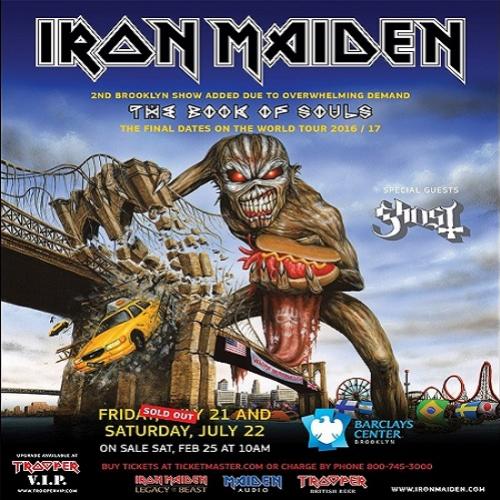 Iron Maiden anuncia show extra em Nova York, o último show da turnê