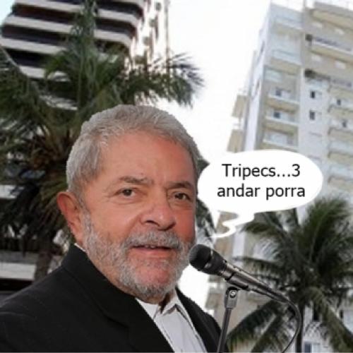 Lula tentando falar triplex