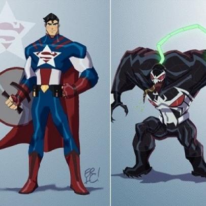 Marvel e DC - Artista faz misturas sensacionais de personagens