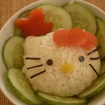 Prato Hello Kitty super fácil e vegetariano