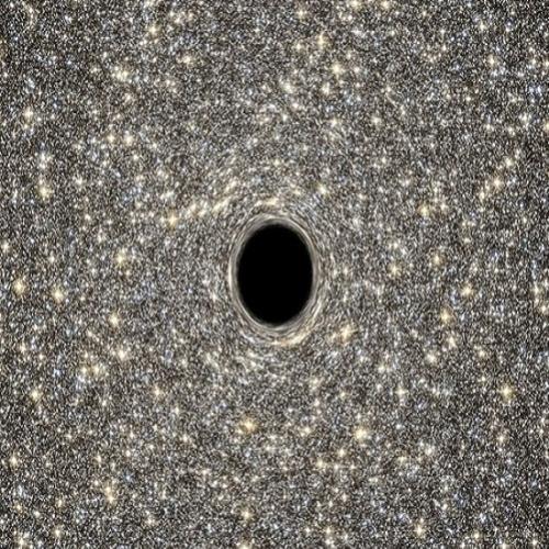 Agência espacial mostra ilustração de buraco negro dentro de galáxia