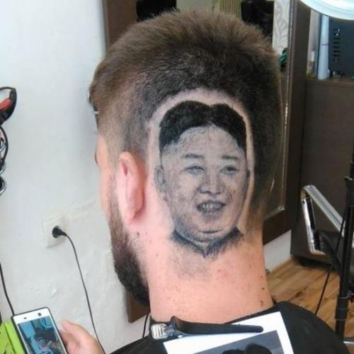 Barbeiro desenha retrato de Kim Jong un na cabeça de cliente