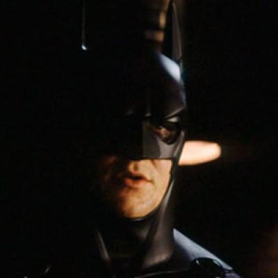 Christian Bale fazendo teste para o papel de Batman