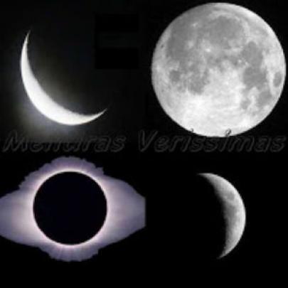 As quatro fases da lua: Cheia, Minguante, Nova e Crescente