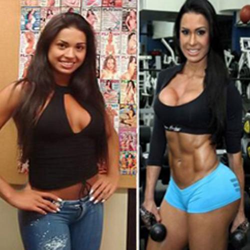 Gracyanne Barbosa e o antes e depois de virar a musa fitness.