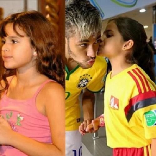 Fã mirim parecida com Bruna Marquezine dá beijo em Neymar