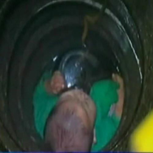 Bebê cai em poço de sete metros na China