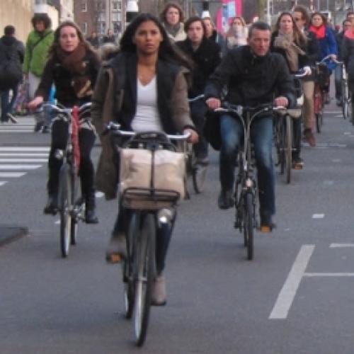 Como é a hora do rush em um país que prefere as bicicletas
