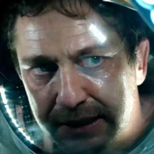 Gerard Butler no trailer final de: Tempestade: Planeta em Fúria, 2017.